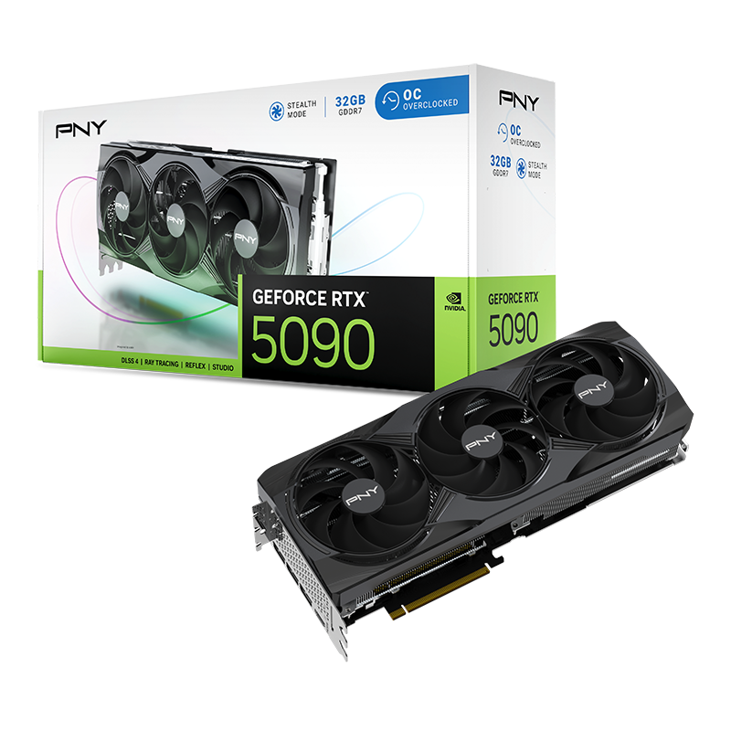 PNY GeForce RTX 5090 Overclocked Triple Fan GPU